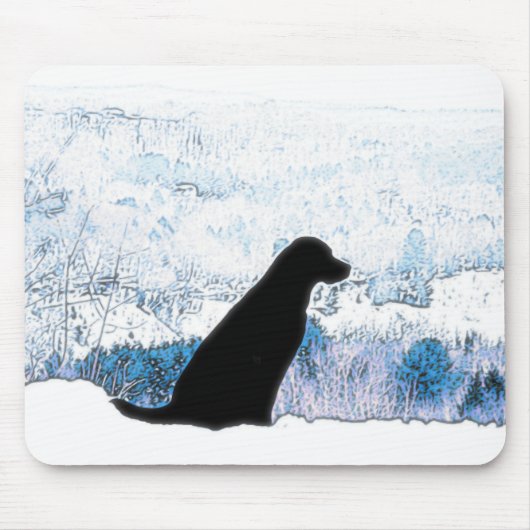 Tapis De Souris Sens avec le coeur - Chien noir - Black Lab (Devant)