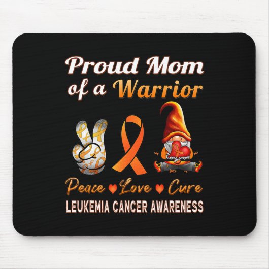 Tapis De Souris Sensibilisation à la leucémie Orange Cancer Ruban (Devant)