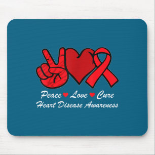 Tapis De Souris Sensibilisation à la maladie cardiaque Peace Love