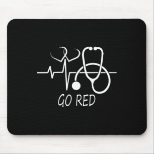 Tapis De Souris Sensibilisation À La Maladie Nous Portons Rouge En