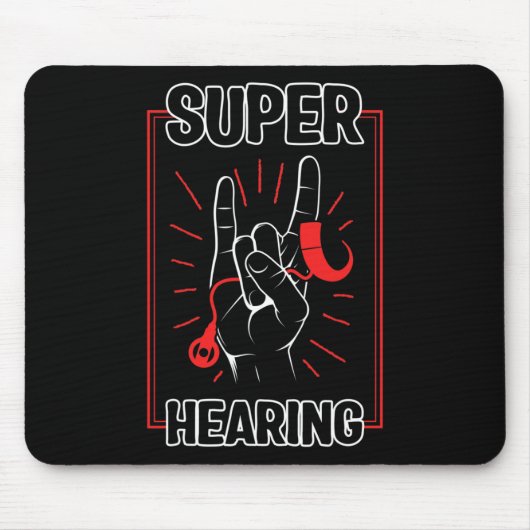 Tapis De Souris Sensibilisation à la perte auditive Super oreille  (Devant)