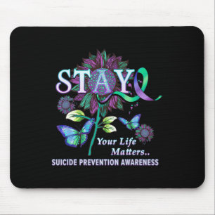 Tapis De Souris Sensibilisation à la prévention du suicide Restez