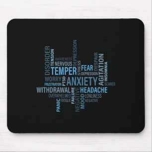 Tapis De Souris Sensibilisation à la santé mentale Anxiété Trouble