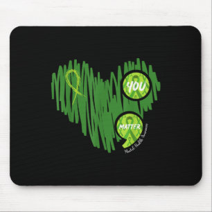 Tapis De Souris Sensibilisation à la santé mentale Coeur Porter ve