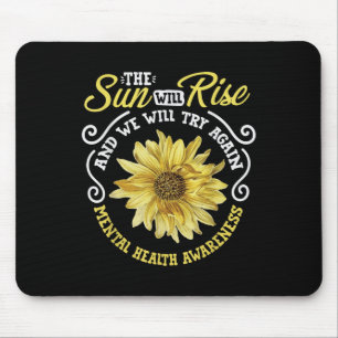 Tapis De Souris Sensibilisation à la santé mentale Sunflower Natur