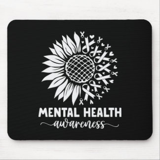 Tapis De Souris Sensibilisation à la santé mentale Tournesol vert