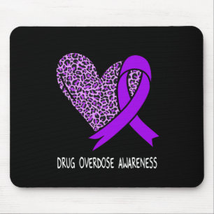 Tapis De Souris Sensibilisation à la surdose de drogue Ruban pourp
