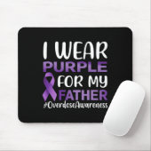 Tapis De Souris Sensibilisation à la surdose Je porte le pourpre p (Avec souris)