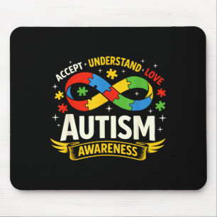 Tapis De Souris Sensibilisation à l'autisme puzzle infini accepter
