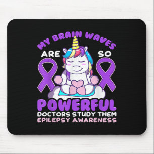 Tapis De Souris Sensibilisation à l'épilepsie Cute Unicorne Purple