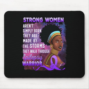 Tapis De Souris Sensibilisation à l'épilepsie Forte femme noire gu
