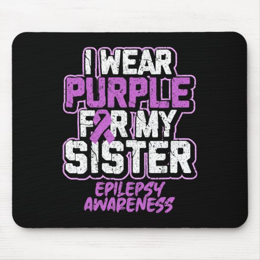 Tapis De Souris Sensibilisation à l'épilepsie Je porte le violet p (Devant)