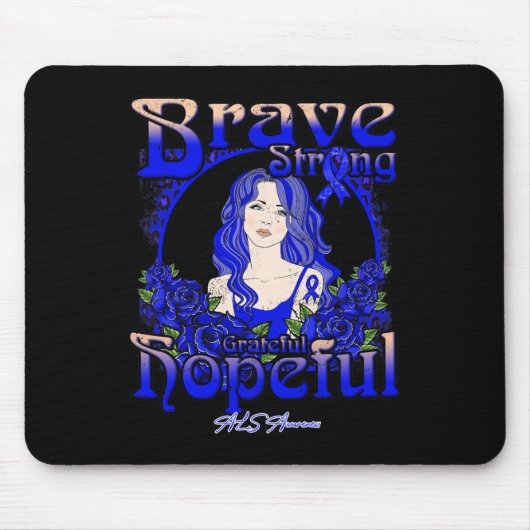 Tapis De Souris Sensibilisation à l'neurysme cérébral Brave forte (Devant)