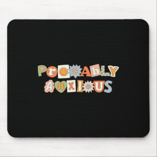 Tapis De Souris Sensibilisation anxieuse rétro groovy à la santé m