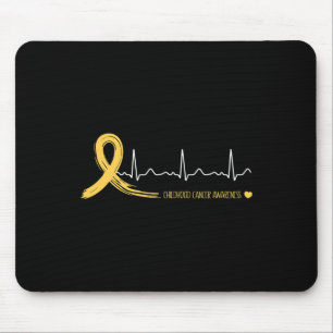 Tapis De Souris Sensibilisation au cancer chez l'enfant Ruban d'or