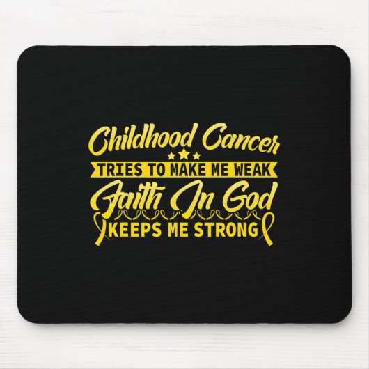 Tapis De Souris Sensibilisation au cancer de l'enfance Tee Dieu me (Devant)