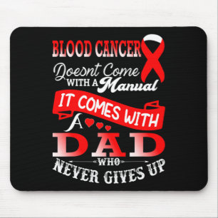Tapis De Souris Sensibilisation au cancer du sang Rouge Ruban Papa