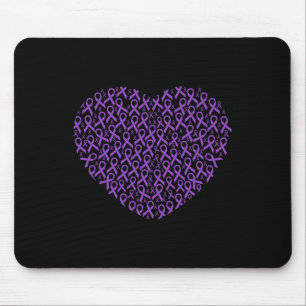 Tapis De Souris Sensibilisation au cancer pancréatique Ruban Viole