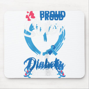 Tapis De Souris Sensibilisation Au Diabète Fier Soeur D'Un Diabète