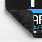 Tapis De Souris Sensibilisation au diabète Ruban bleu T1D Guerrier (Coin)