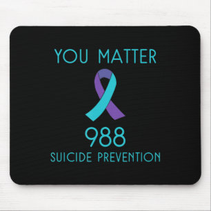 Tapis De Souris Sensibilisation au suicide - 988 - Prévention du s