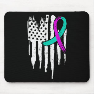 Tapis De Souris Sensibilisation au suicide États-Unis drapeau amér