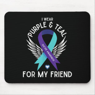 Tapis De Souris Sensibilisation Au Suicide Je Porte Turquoise Et V