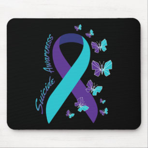 Tapis De Souris Sensibilisation au suicide par papillon à ruban Sa