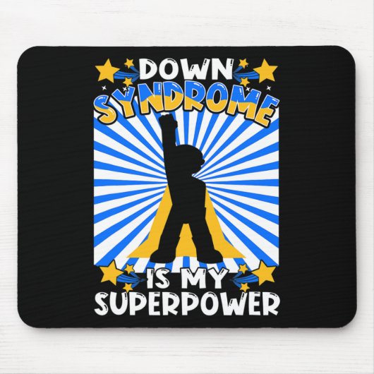 Tapis De Souris Sensibilisation au syndrome de Down Superhero Chro (Devant)