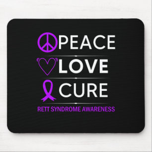 Tapis De Souris Sensibilisation au syndrome Peace Love Cure Purple