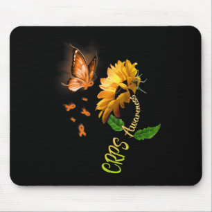 Tapis De Souris Sensibilisation aux FCRP de tournesol papillon