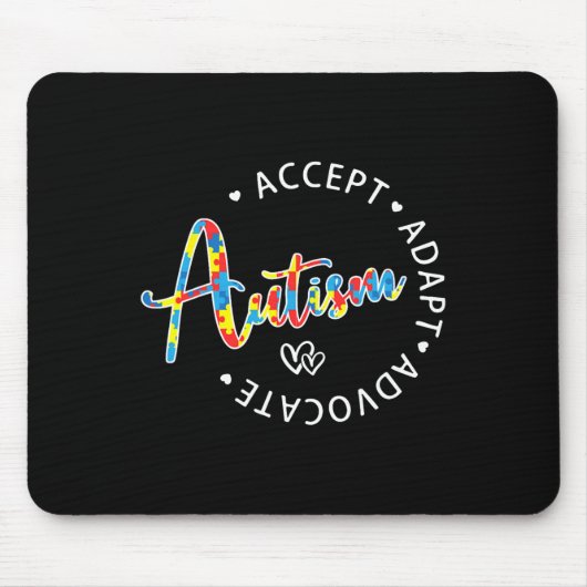 Tapis De Souris Sensibilisation sur l'autisme Accepter Adapt Advoc (Devant)