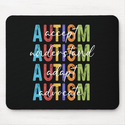 Tapis De Souris Sensibilisation sur l'autisme Accepter Comprendre (Devant)