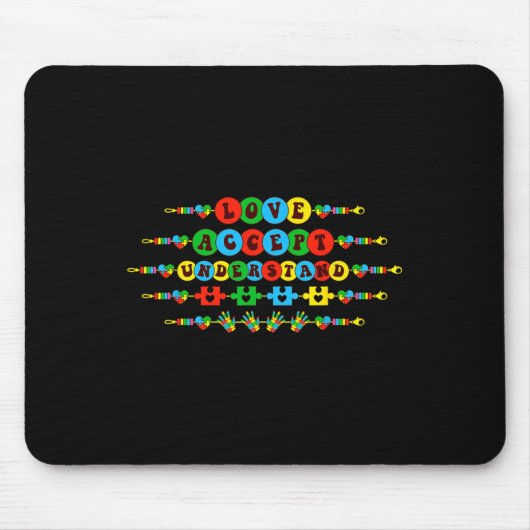 Tapis De Souris Sensibilisation sur l'autisme Accepter l'amour Com (Devant)