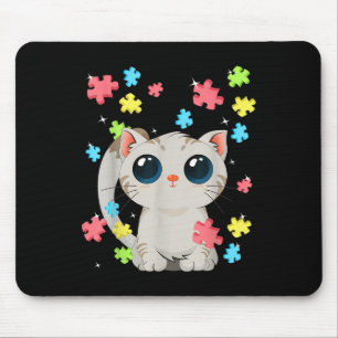 Tapis De Souris Sensibilisation sur l'autisme Cute Chat Kitten Cou