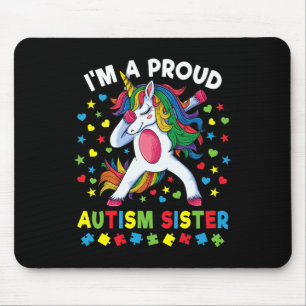 Tapis De Souris Sensibilisation sur l'autisme Dabbing Unicorn Girl