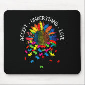 Tapis De Souris Sensibilisation sur l'autisme Daisy Flower Accepte (Devant)