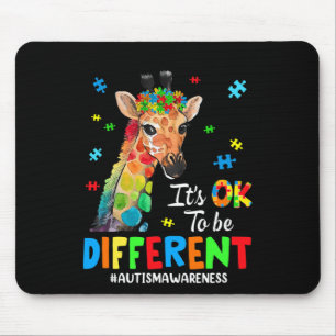 Tapis De Souris Sensibilisation sur l'autisme Giraffe Femme Son Ok