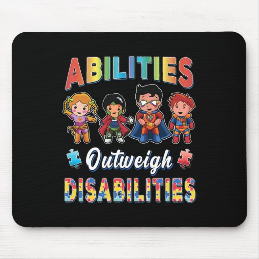 Tapis De Souris Sensibilisation sur l'autisme Les capacités des ga (Devant)