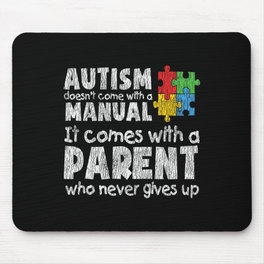 Tapis De Souris Sensibilisation sur l'autisme Maman Papa Parents A (Devant)
