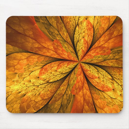Tapis De Souris Sentiment d'automne, fleur abstraite fractale mode (Devant)