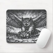 Tapis De Souris Sentinelle Hibou ailé par BurnsInHell (Avec souris)