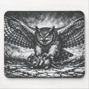 Tapis De Souris Sentinelle Hibou ailé par BurnsInHell