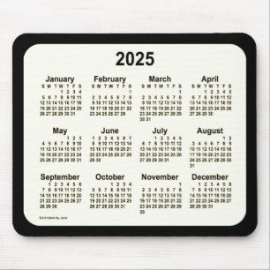 Tapis De Souris Sepia 2025 sur le calendrier noir par Janz Two Ton
