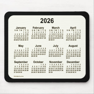 Tapis De Souris Sepia 2026 sur le calendrier noir par Janz Two Ton