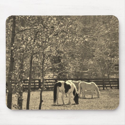 Tapis De Souris Sepia Tone Photo du Cheval (Devant)