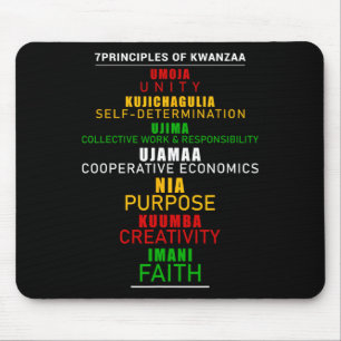 Tapis De Souris Sept Principes De Kwanzaa Christmas Afro-america