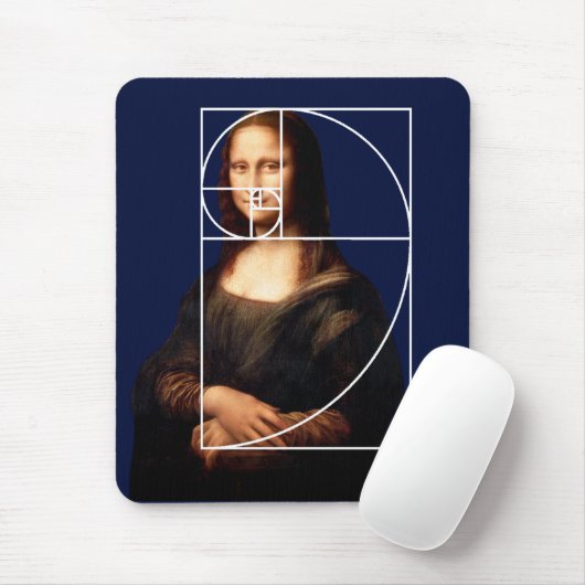Tapis De Souris Séquence Leonardo da Vinci Mona Lisa Fibonacci (Avec souris)