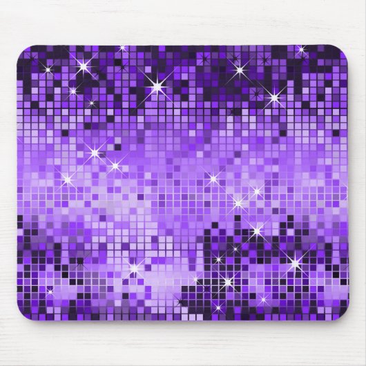 Tapis De Souris Séquins Métallurgiques Violets Regarder Les Miroir (Devant)