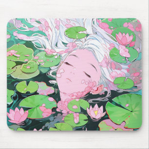 Tapis De Souris Sérénité flottante Eau Nymphe Anime Girl